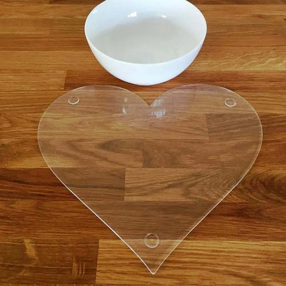 Противоскользящие Акриловые салфетки и подставки в форме сердца для дома 2