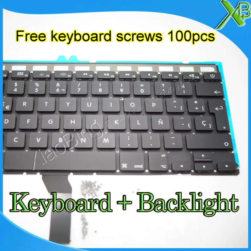 Brand New SP Spanish keyboard+Backlight Backlit+100pcs keyboard screws For MacBook Air 13.3&quot A1369 A1466 2010-2015 Years | Компьютеры