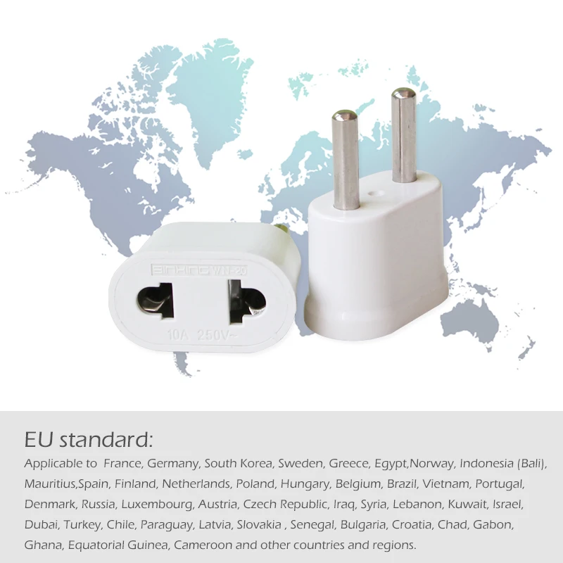 Дорожный адаптер питания с американской и европейской вилками 250 в/а 1