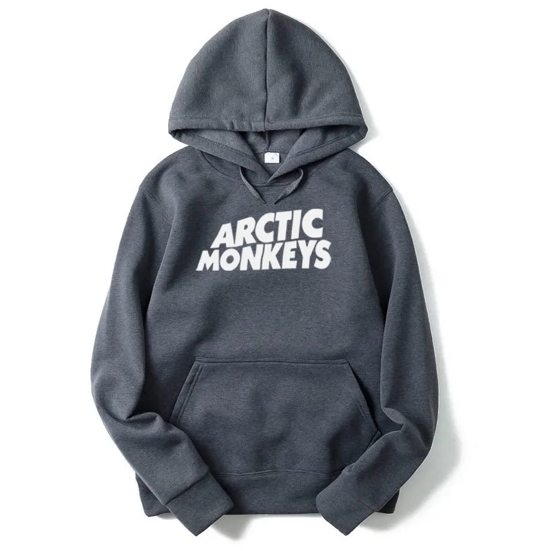 Осень-зима, флисовые толстовки с принтом «ARCTIC MONKEYS», мужские спортивные костюмы с длинным рукавом, пуловеры, мужские свитера для скейтборда в стиле хип-хоп, Новинка - Цвет: Dark grey