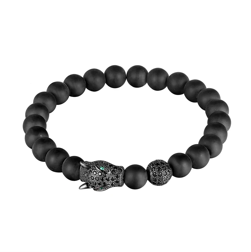 LIVVY High quality leopard head black volcanic lava stone natural pearl bracelet men bracelet pad elastic line bracelet AS248
LIVVY High quality leopard head black volcanic lava stone natural pearl bracelet men bracelet pad elastic line bracelet AS248