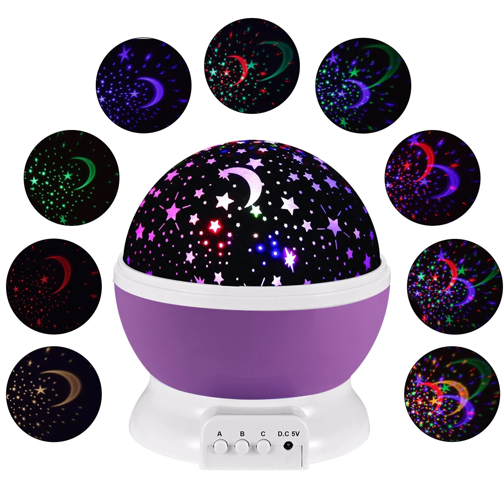 Creativ LED вращающийся Ночник проектор Звездное небо Звезда Мастер дети сон