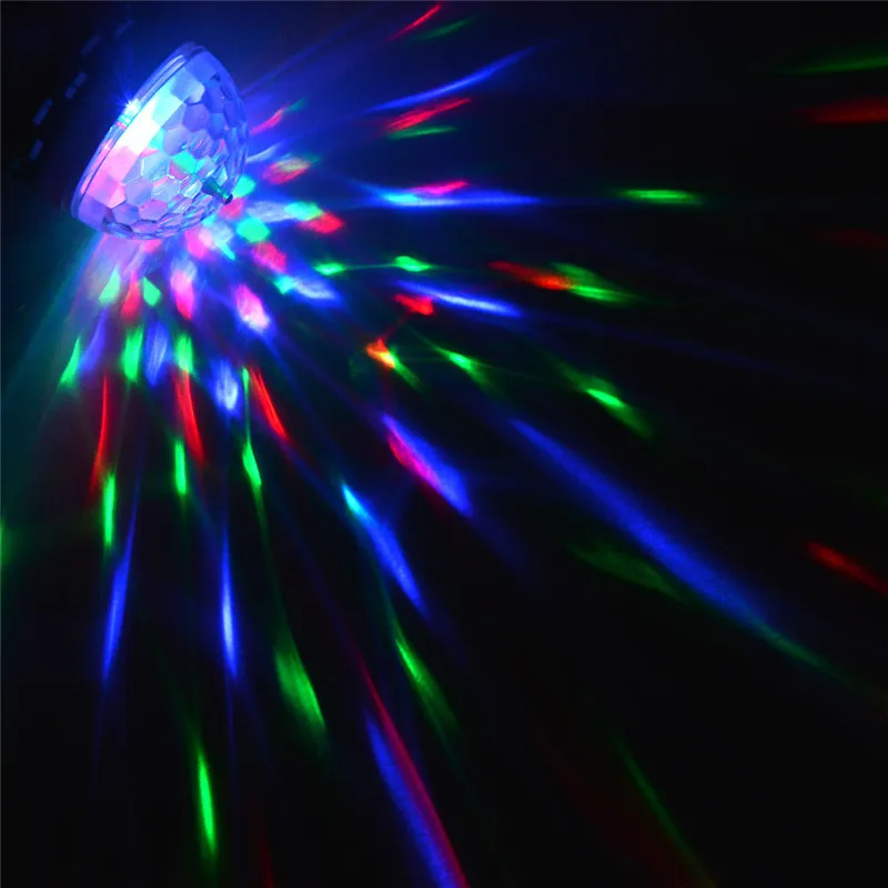 ZjRight E27 3 Вт цветная светодиодная лампа RGB с автоматическим вращением для сцены