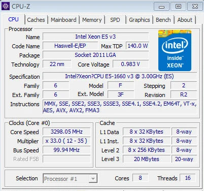 E5 1660V3 Original Intel Xeon QS Version 3 0 ГГц 8 ядерный 20 МБ SmartCache 140 Вт 1660 V3 DDR4 1866 МГц|intel xeon|xeon intele5 v3