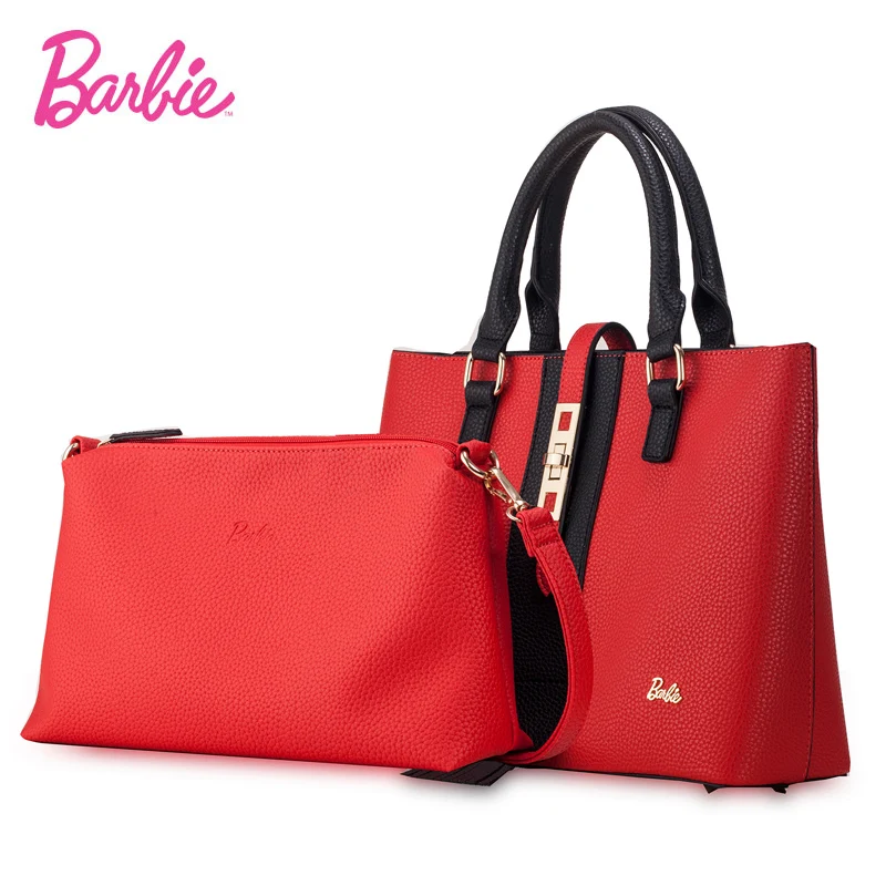 Барби 2018 женские композитные сумки красные кожаные дамские большие Простые