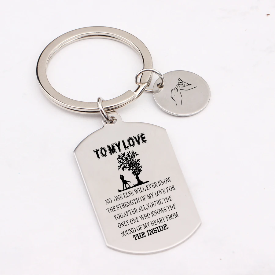 Брелок для пар с лазерной гравировкой Подарочный держатель ключей мужчин женщин