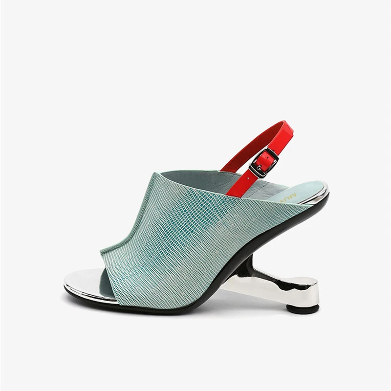 Женские разноцветные сандалии гладиаторы на высоком каблуке со стразами с