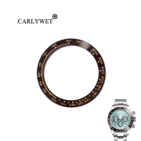 carlywet wholesale replacement high quality pure ceramic brown with gold writings 38 6mm watch bezel for daytona 116500 116520