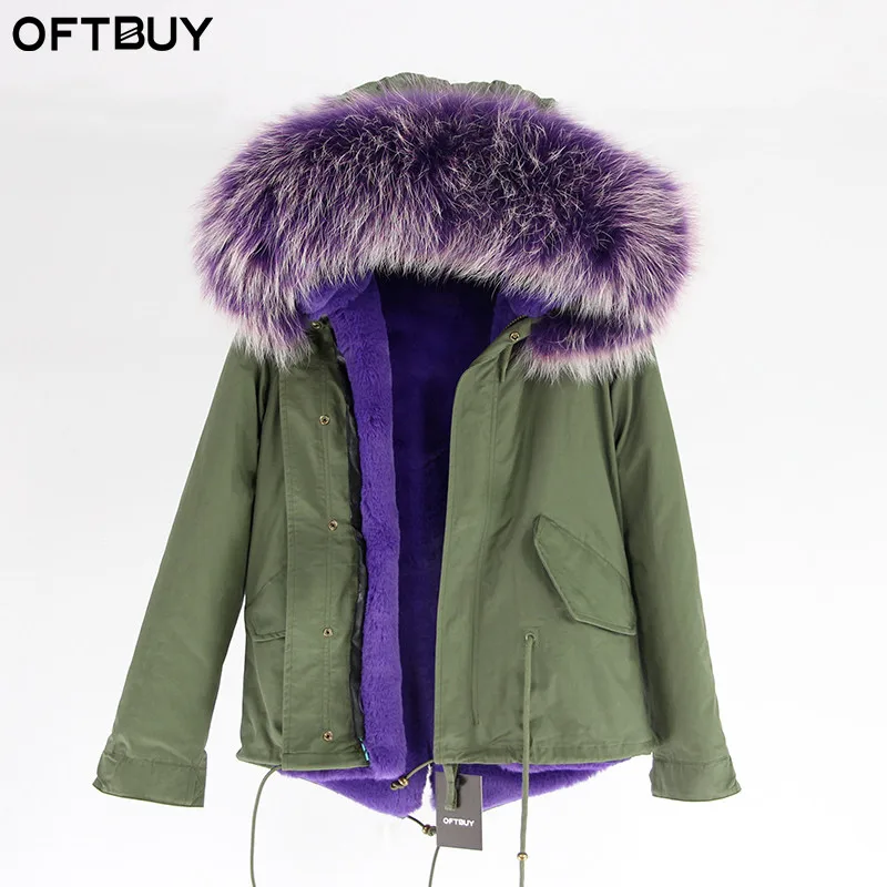20 Бренд OFTBUY,, хаки, зеленый, зимняя куртка, пальто, женская парка, пальто с натуральным мехом, натуральный большой енотовый меховой воротник, теплая, толстая, мягкая подкладка - Цвет: 20
