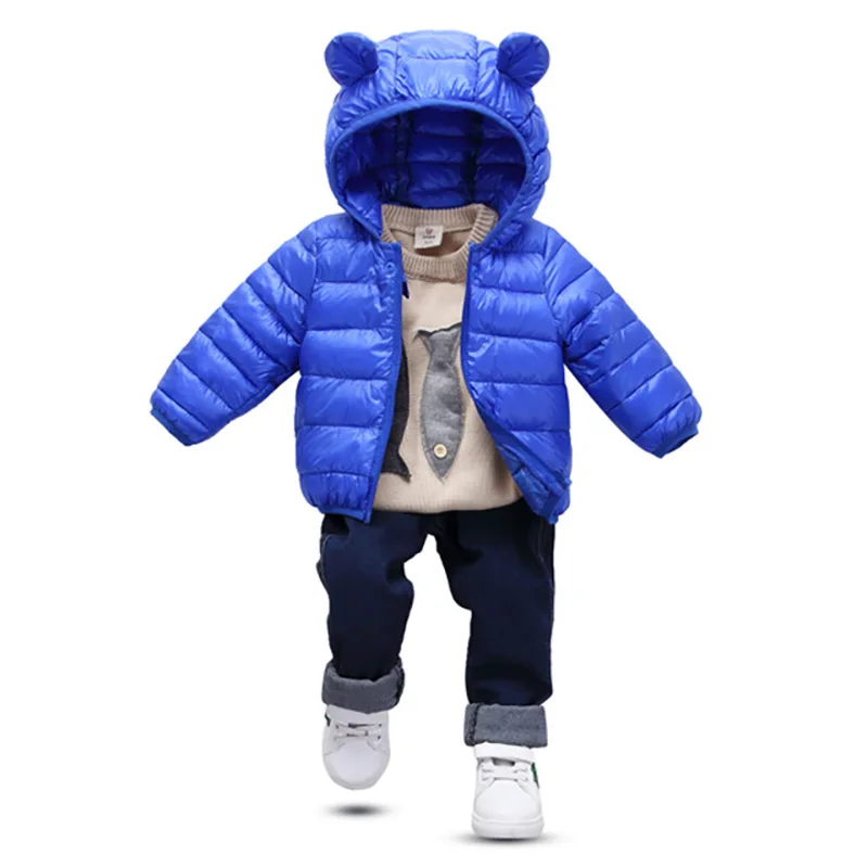 Light Children Jacket Cute Outerwear Boy And Girl Autumn Warm Down Ears Hooded Coat Teenage Parka Kids Winter Size 6M-4T | Детская