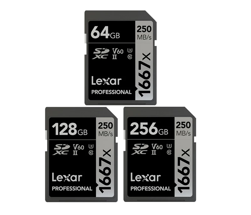 Lexar Профессиональный 1667x SDXC UHS-II sd-карты объемом 16 Гб 128 256 250 МБ/с. Мощный высокой скорости карты памяти V60 U3 Class10 SD карты