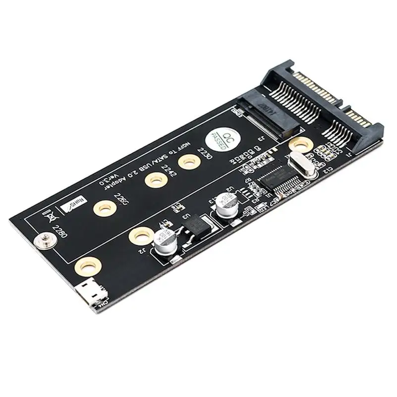 Черный HL NGFF M.2 ключ B SSD SATA 2,5 адаптер с интерфейсом USB 2,0 и 3,5 ''HDD Cage - Цвет: Черный