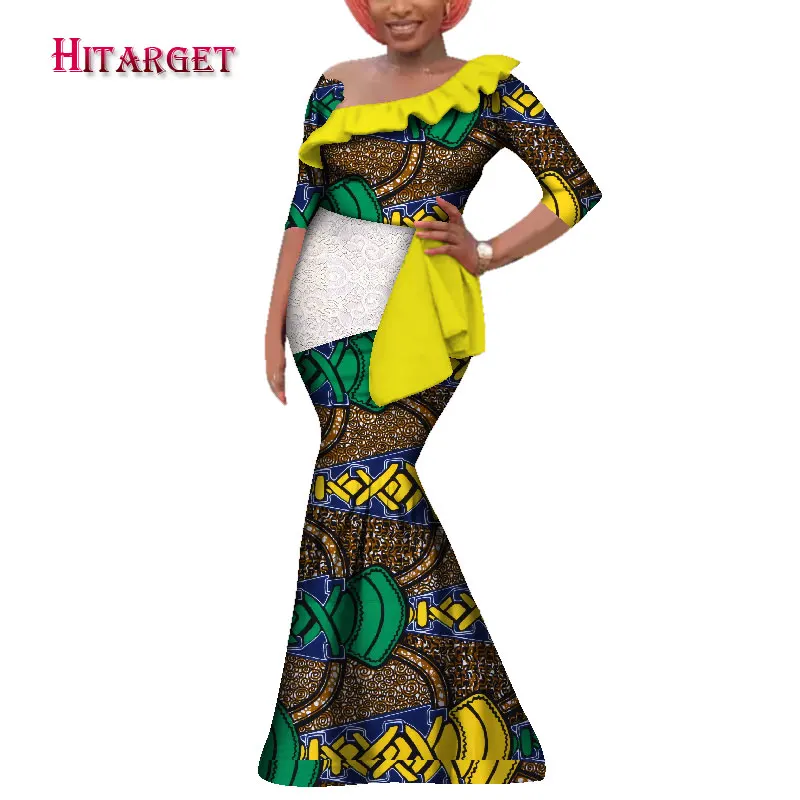 

African Dresses for Women Sexy Long Dress Bazin Riche dashiki African Print Mermaid elegant africa Clothing Plus Size WY3613