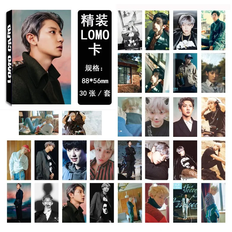 Горячая 30 шт./компл. KPOP EXO CHANYEOL 06 альбом самодельная бумага Lomo карта фото плакат в