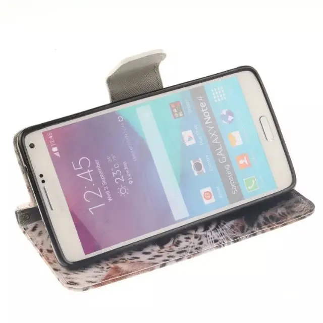 Прохладный пантера кожаный бумажник крышка чехол для Samsung Galaxy Note4|card|card holder casecard fax