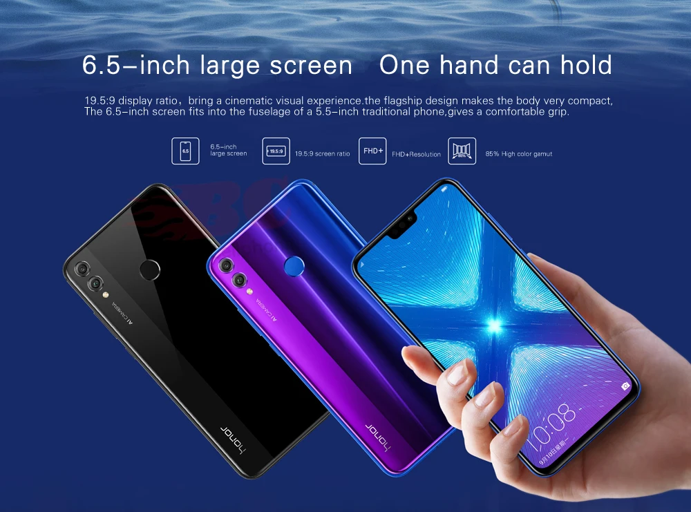 Смартфон huawei honor 8X, 4G, 6,5 дюймов, Android 8,1, Kirin 710, четыре ядра, 3750 мА/ч, двойная задняя камера, 20 МП, 4 Гб ram, 64 ГБ rom