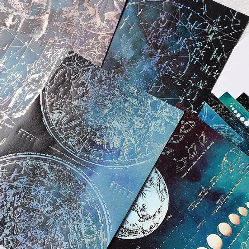 Серия Wandering Planet корейский стикер s фоновый материал фольга Золотая серная кислота