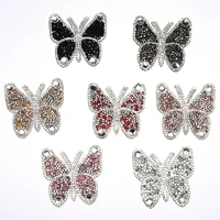 new crystal rhinestone butterfly patches for clothing iron on clothes appliques badge stripes fabric sticker apparel accessories