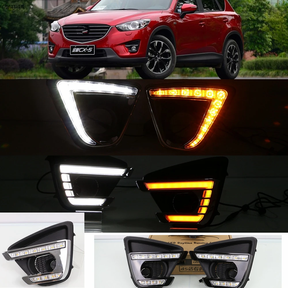 CSCSNL 2 шт. для Mazda Cx 5 Cx5 2012 2013 2014 2015 2016 12 В светодиодный ные дневные ходовые огни DRL с