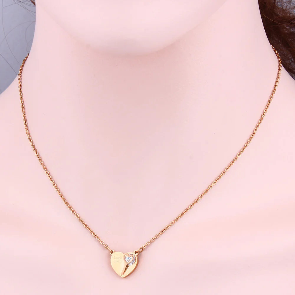 Женское Ожерелье в форме сердца ожерелье из нержавеющей стали кулоны ювелирное