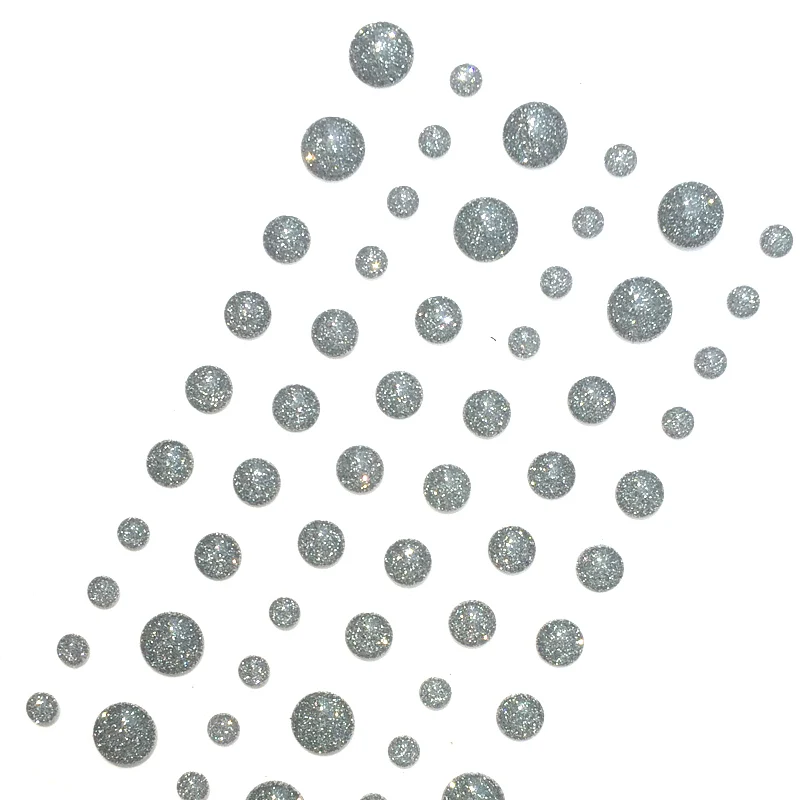 glitter silver Упаковка из 1) самоклеющиеся эмалированные наклейки в горошек для изготовления открыток - Цвет: glitter silver