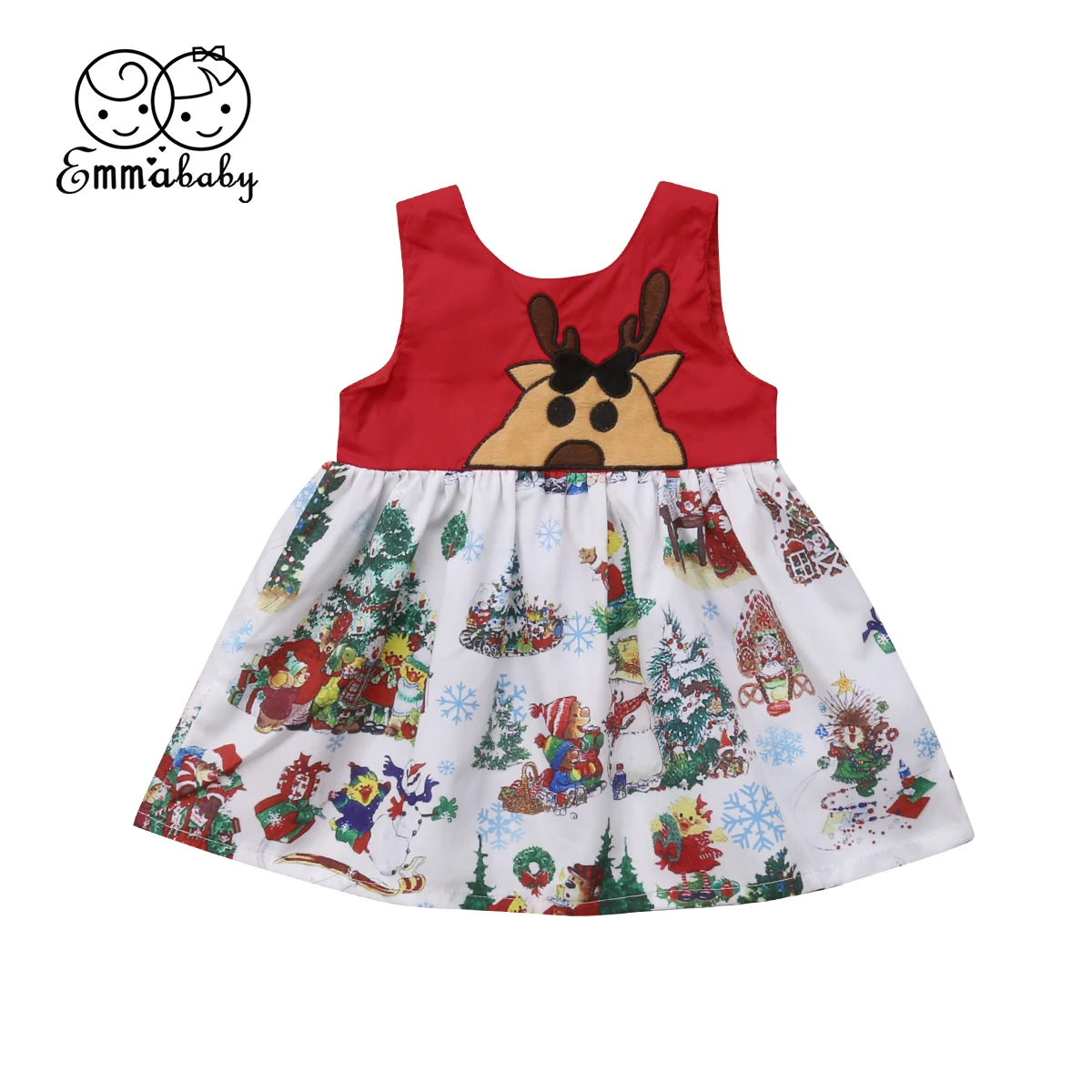 Новинка 2018 модная одежда для малышей рождественское платье девочек с цветами