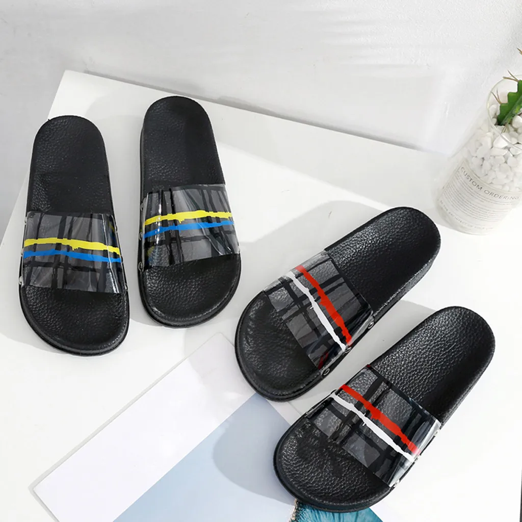 Полосатые туфли для отдыха женские летние домашние шлепанцы модная пляжная