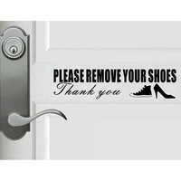 yoja 256 3cm funny please remove your shoes door decal and wall sticker decoration black a40555