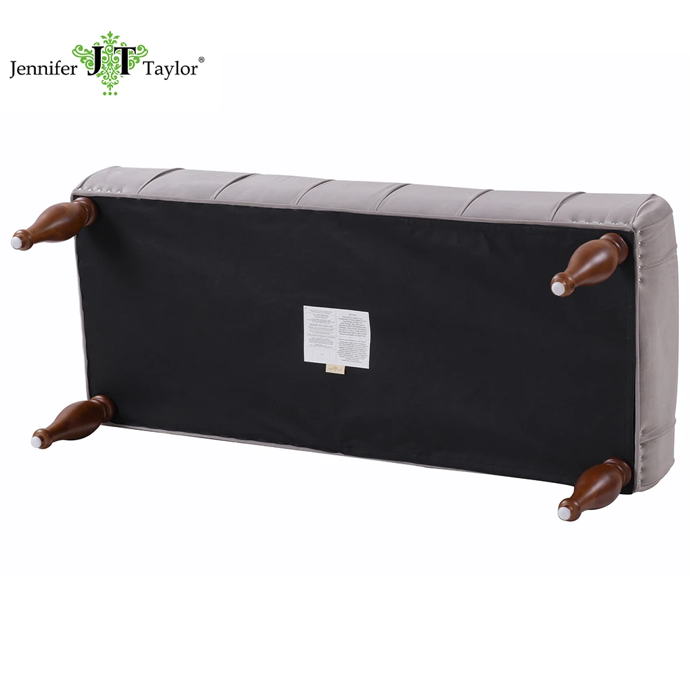Jennifer Taylor Home Entryway Bench Gold Hand Tufted Painted and Rub Finished Legs 47&quotW x 20 1/2&quotD 18&quotH 2420 | Мебель