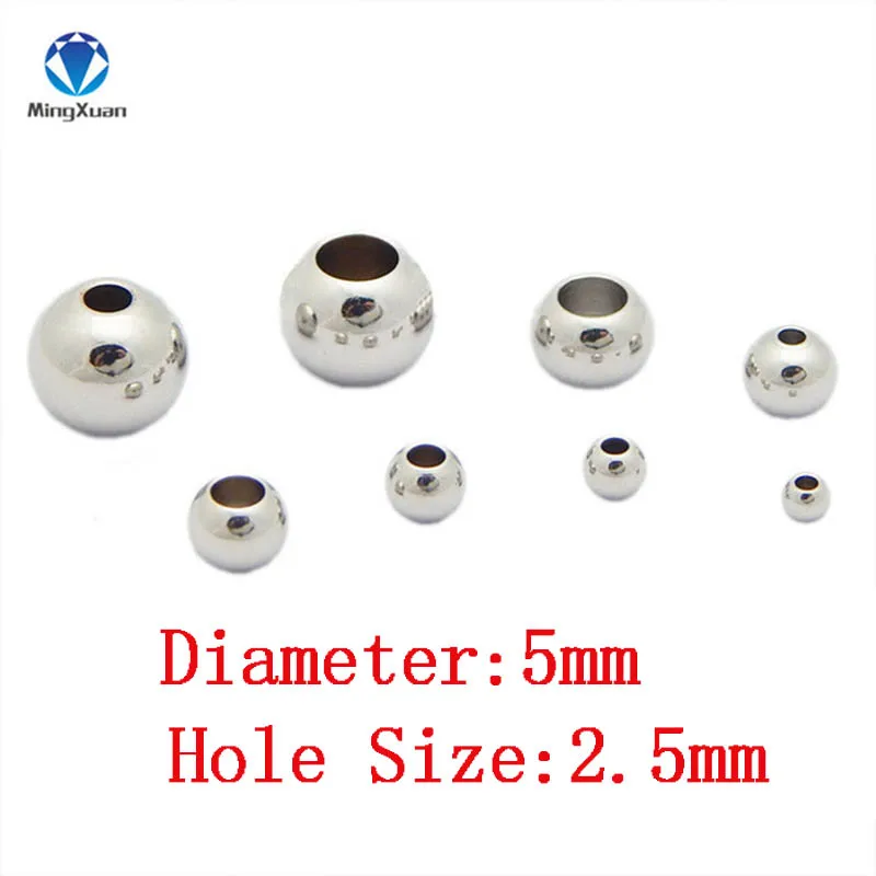 5x2.5mm 100 шт./лот 3/4/5/6/8/10 мм Серебряный Нержавеющая сталь разделительные бусины с большими отверстиями, кулоны А-1,2-5 мм подходит для браслеты с подвесками Браслеты ювелирных изделий - Цвет: 5x2.5mm