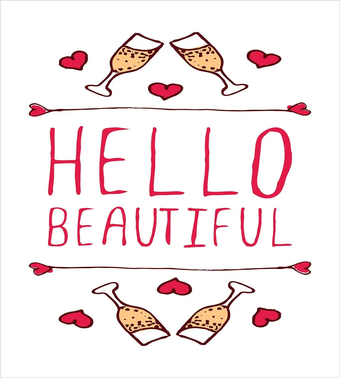 Набор пододеяльников с надписью Hello Saint Love День Святого Валентина текст