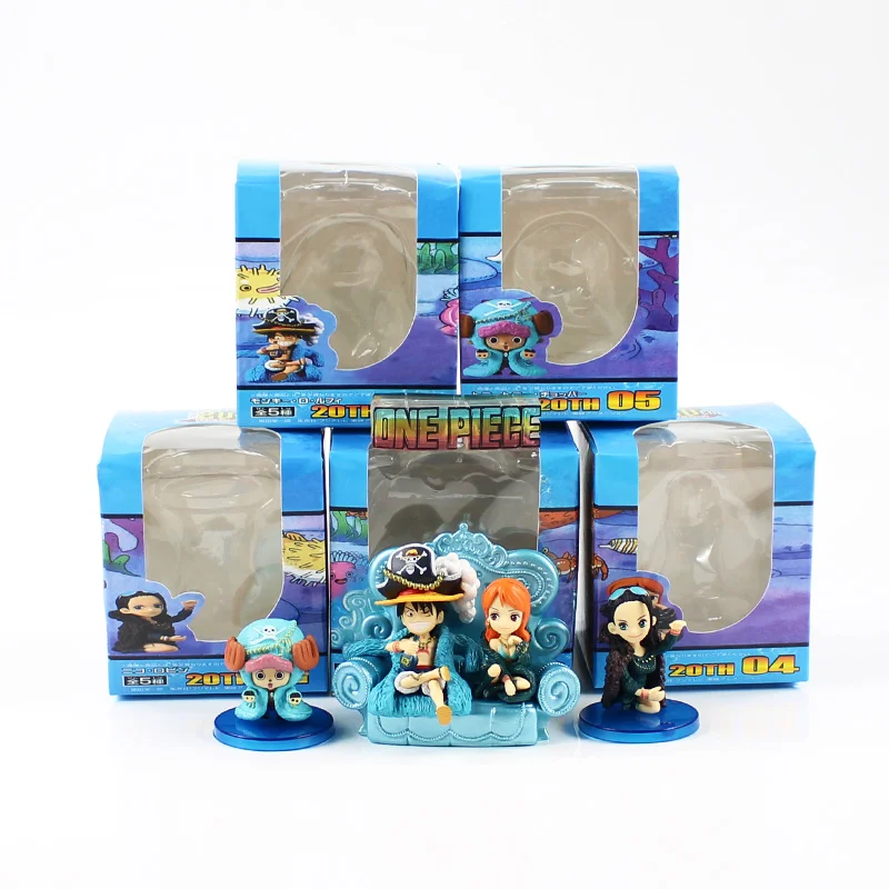 5 шт./компл. аниме OP 20th Юбилей Луффи нами и Робин Чоппер версии ПВХ фигурка игрушки
