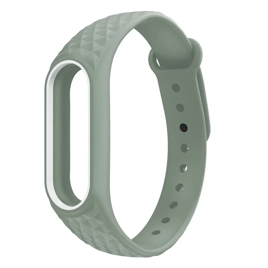 DarkGreen with White 3D Красочные Силиконовые наручные mi band 2 ремешок замена ремешок для часов для оригинальной Xiaomi mi Band 2 браслет - Цвет: DarkGreen with White