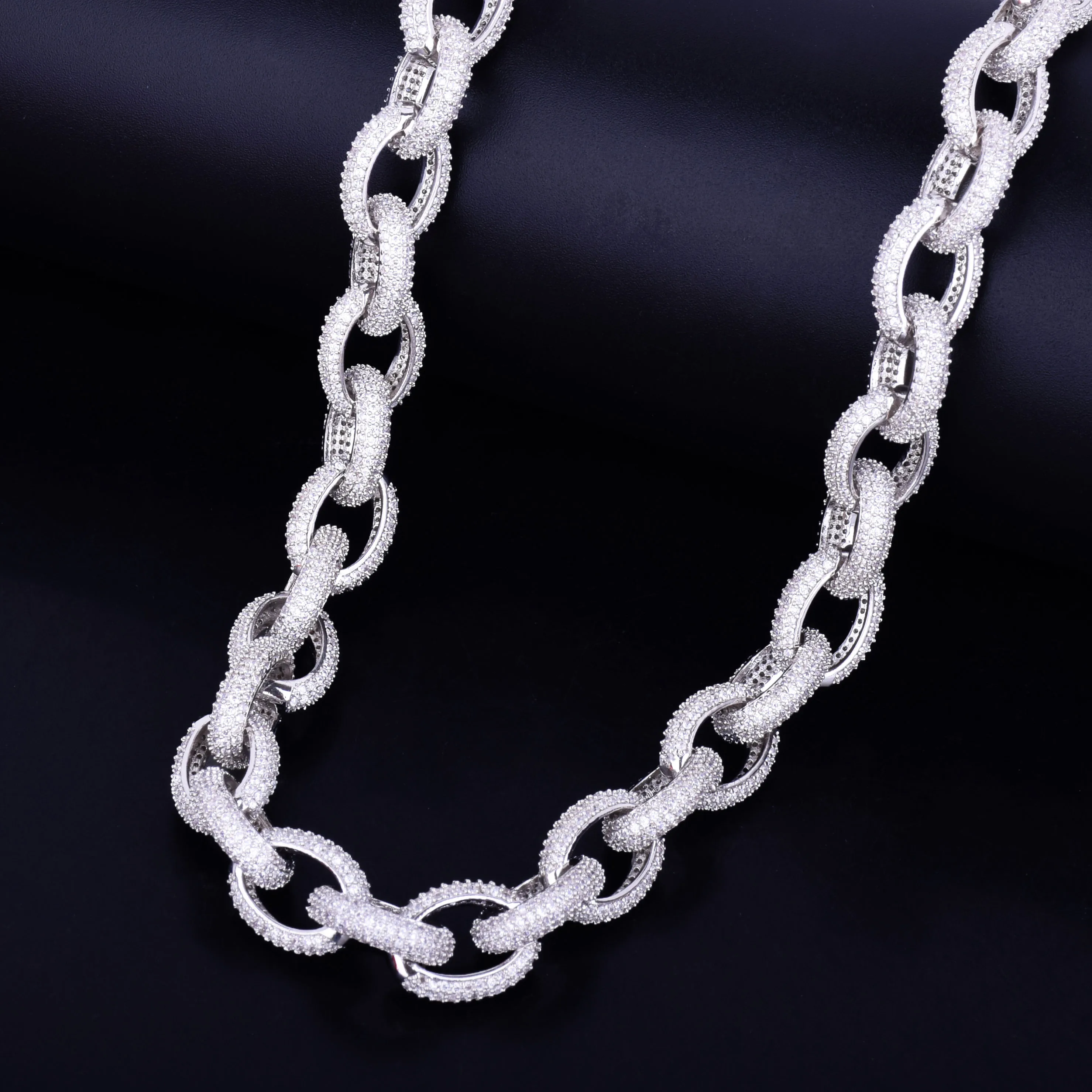 12 мм Iced Тяжелая маленькая панк чокер Bling кубический циркон мужская хип хоп ожерелье рок ювелирные изделия золото серебро цвет цепи 1" 20"