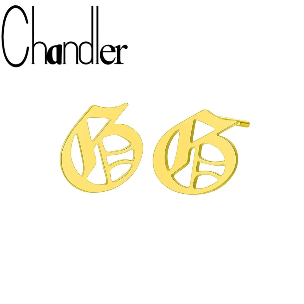 Женские серьги-гвоздики Chandler Oorbellen g с буквенным принтом модные ювелирные изделия