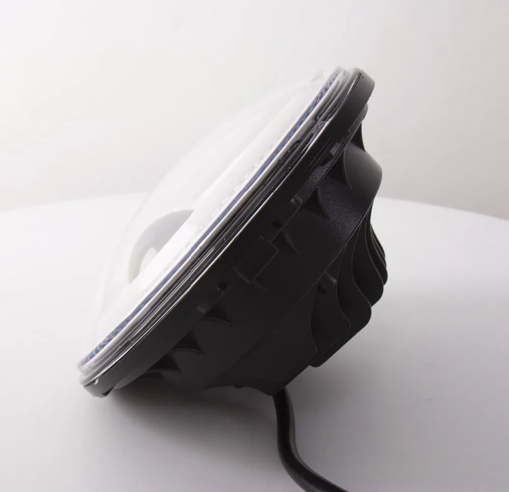 Для Land Rover Defender 7 дюймов светодиодный налобный фонарь с ангельским глазом фары