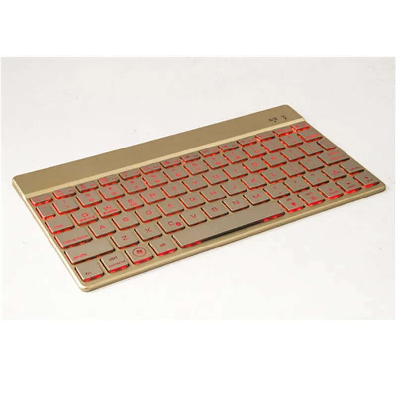 Ультра тонкая алюминиевая Беспроводная перезаряжаемая клавиатура Bluetooth 78 клавиш