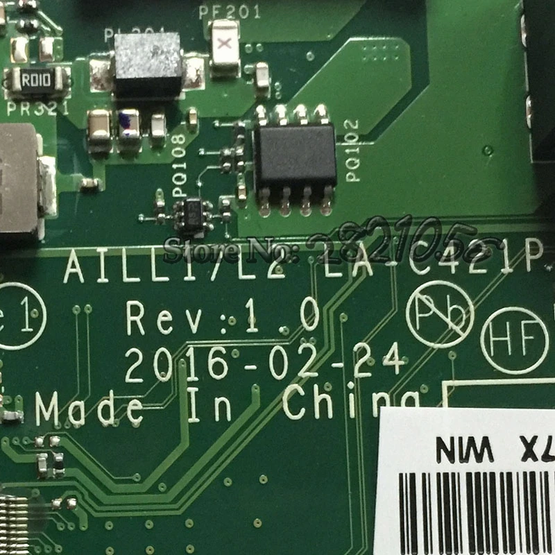 Материнская плата AILL1 L2 для lenovo thinkpad L560 материнская ноутбука 15 дюймов SR2F1 Intel GMA HD 520
