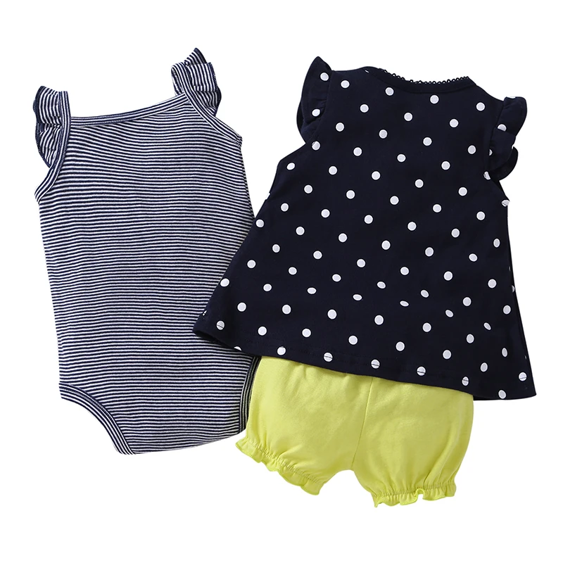 Bebes/мягкий летний Боди, комплект из 3 предметов, короткая футболка+ боди без рукавов+ шорты, летний комплект одежды для младенцев от 6 месяцев до 24 месяцев