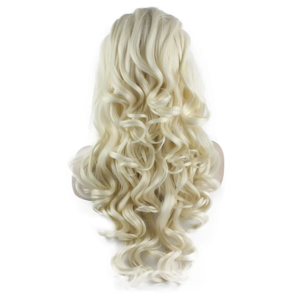 26 &quotLong Mix Цвет Кузова Волнистые Фронта Шнурка Синтетический Волос Белый Косплей