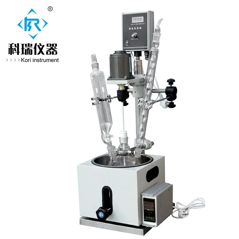 

2L High borosilicate GG3.3 single lined Vacuum glass reactor from China manufacturer price for laboratory extraction equipment