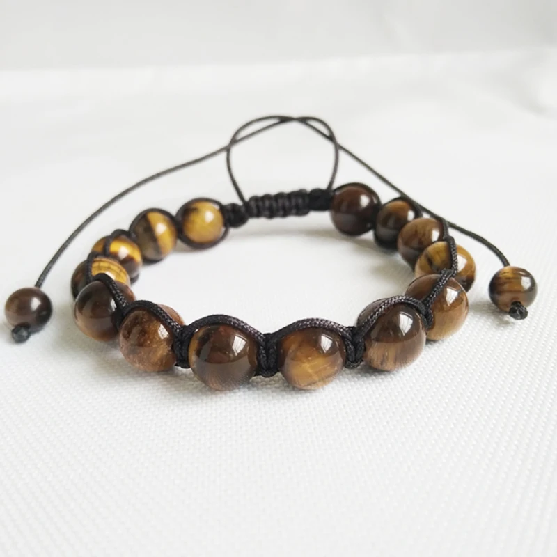Высокое качество 8 мм тигровый глаз натуральный камень из бисера Плетеный