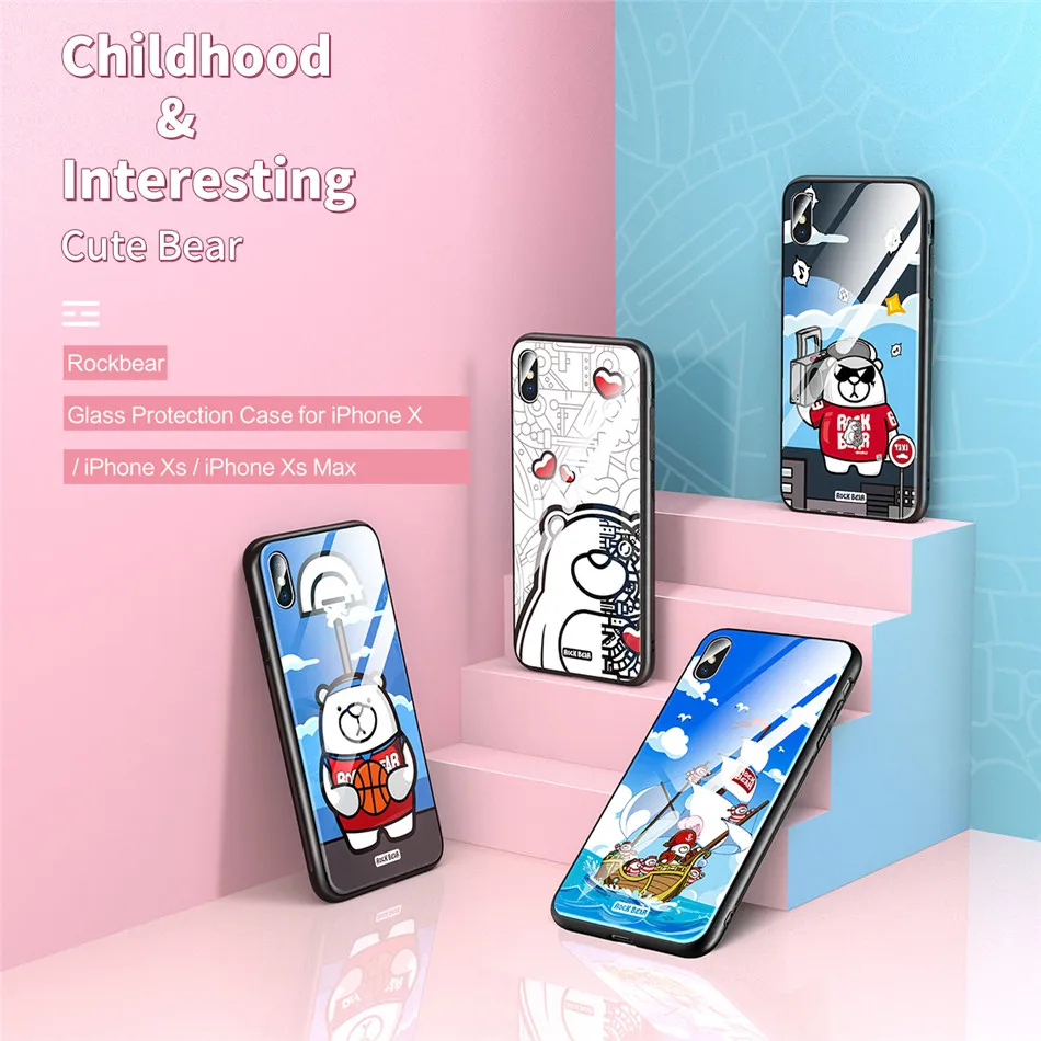 Защитный чехол для iPhone X/xs/xr/xs max ROCK из закаленного стекла 2018 5 8 6 1 дюйма тонкая
