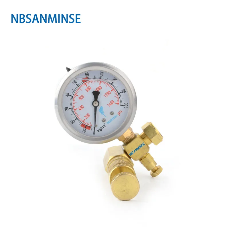 NBSANMINSE SMT02 gague диаметр 63 мм трубка G 3/8 м 5/8 азот Mig Tig разбивающий молоток зарядные