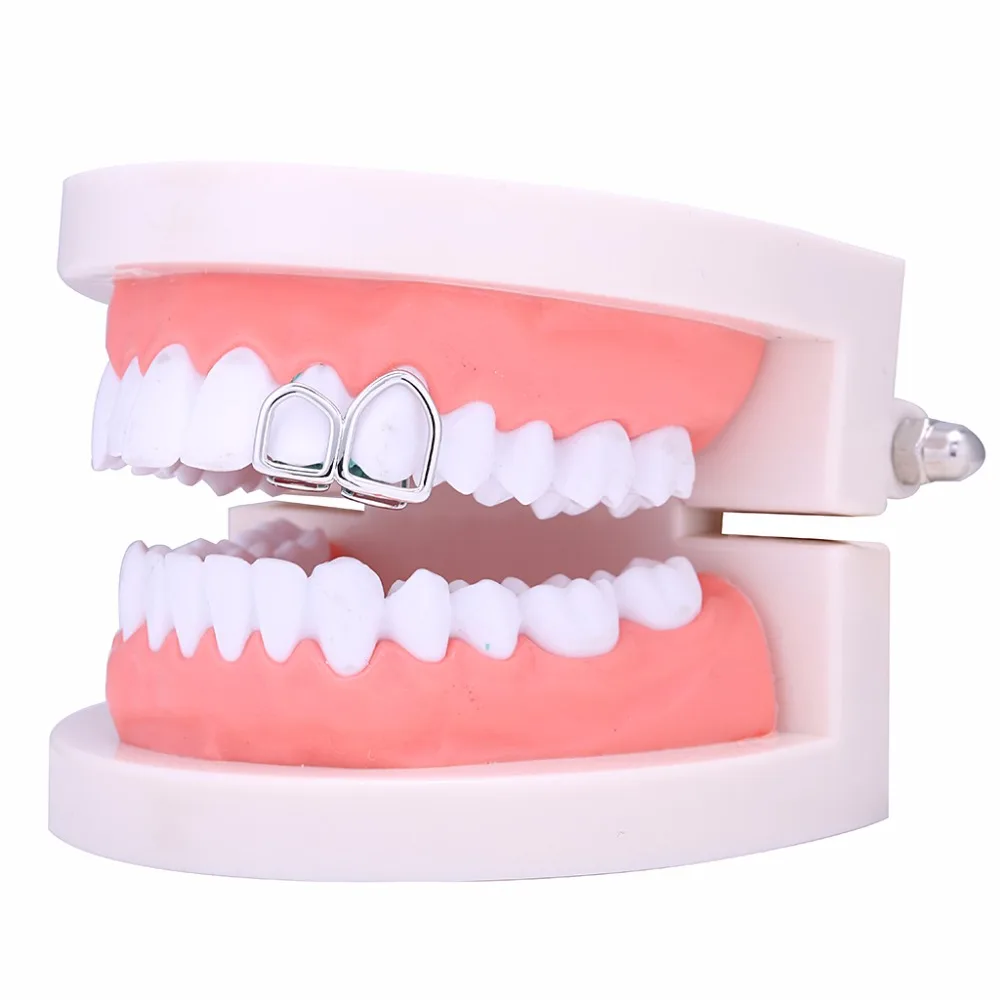 Полый открытый двойной гриль MATHALLA с позолоченным верхом и двумя правыми зубьями