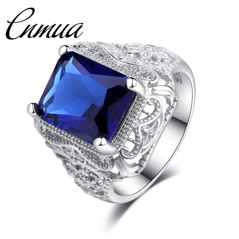Горячие новые продукты серебряное инкрустированное Кристальное кольцо с синим