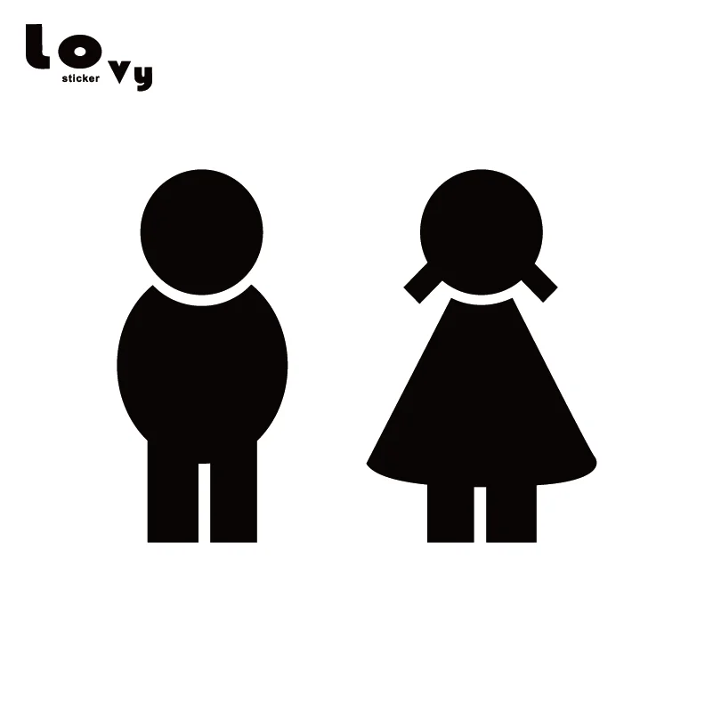 Виниловая настенная наклейка на дверь туалета для мальчиков и девочек домашнего