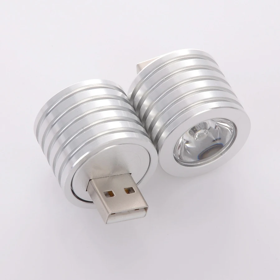 2 Вт алюминиевый мини USB LED Свет Портативный Прожектор круглый 27 мм портативный