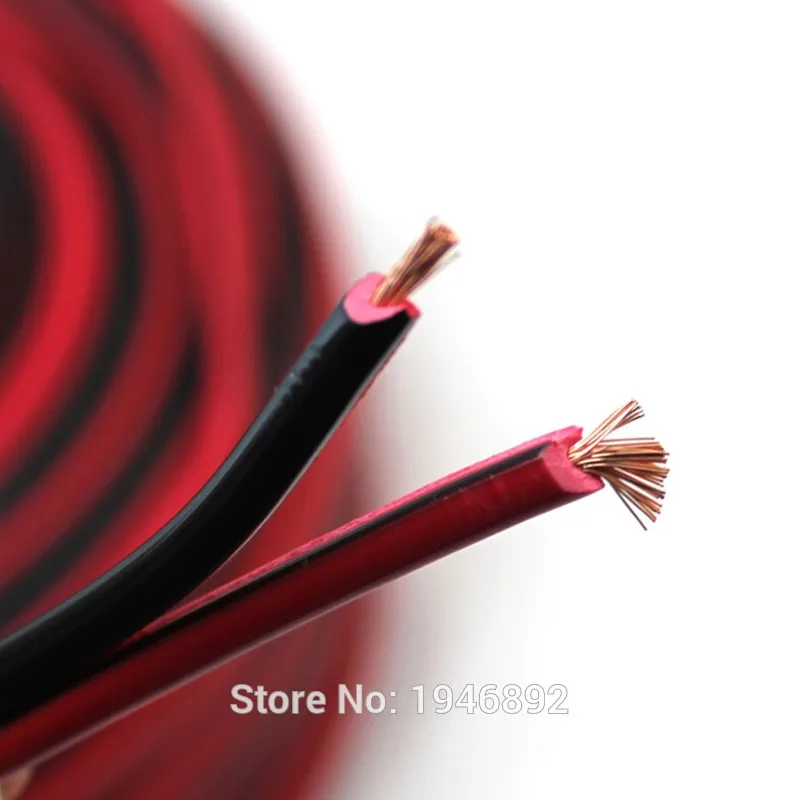 Светодиодный медный кабель красный с черным кабелем параллельный внешнему