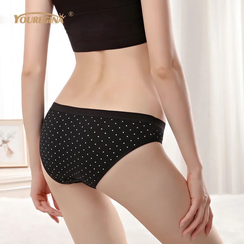 YOUREGINA Culotte Femme, сексуальные женские бесшовные трусики, нижнее белье для женщин, хлопковые трусы в горошек, дышащее женское белье, 6 шт./партия